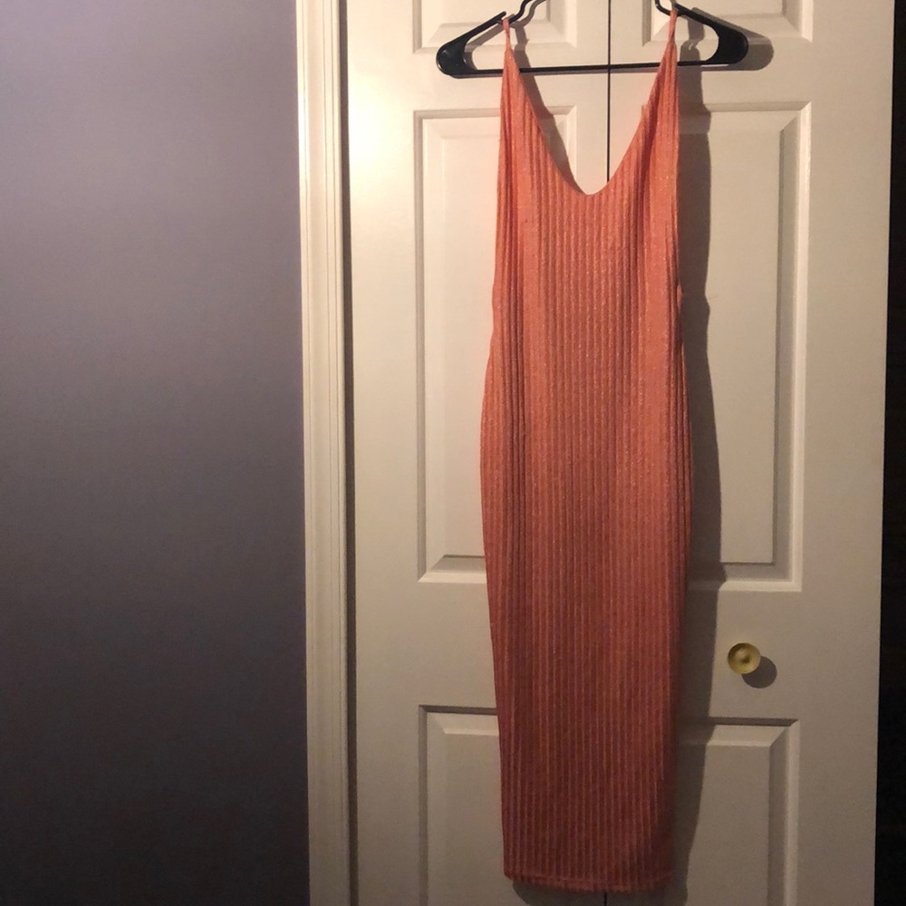 Sexy peach shimmery dress